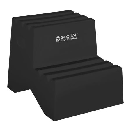 Quality Industries Global Industrial 2 Step Plastic Step Stand 21inW x 19-1/2inL x 24-1/2inH Black 641271BK